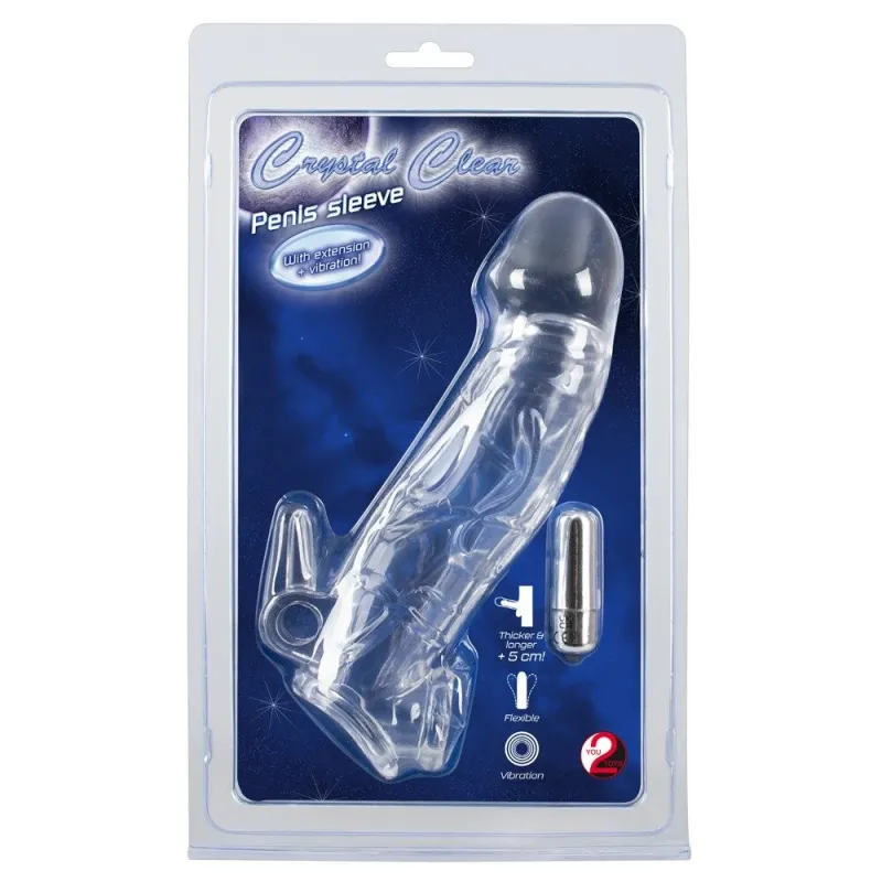 Bild 1 för Crystal Skin Penis Sleeve Vibro