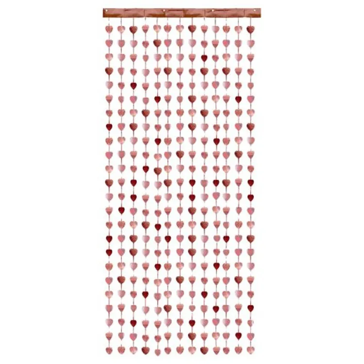 Alternativ bild 0 för Curtain of Hearts pink gold 100x245cm