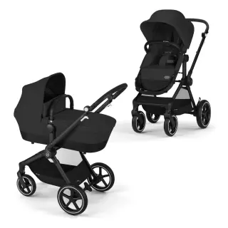 Produktfoto för CYBEX EOS Lux combination stroller, Moon Black, black frame