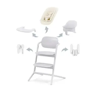 Produktfoto för Cybex Lemo 4in1 matstol/sitter/babyset/bricka, all white