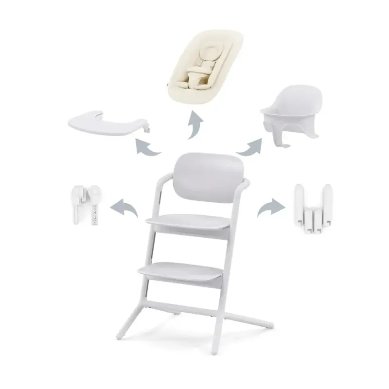 Alternativ bild 0 för Cybex Lemo 4in1 matstol/sitter/babyset/bricka, all white