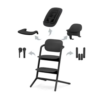Produktfoto för Cybex Lemo 4in1 matstol/sitter/babyset/bricka, stunning black