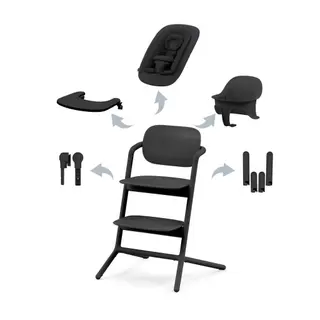 Produktfoto för Cybex Lemo 4in1 matstol/sitter/babyset/bricka, stunning black