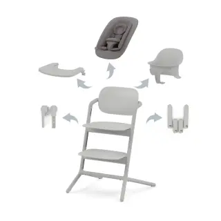Produktfoto för Cybex Lemo 4in1 matstol/sitter/babyset/bricka, suede grey