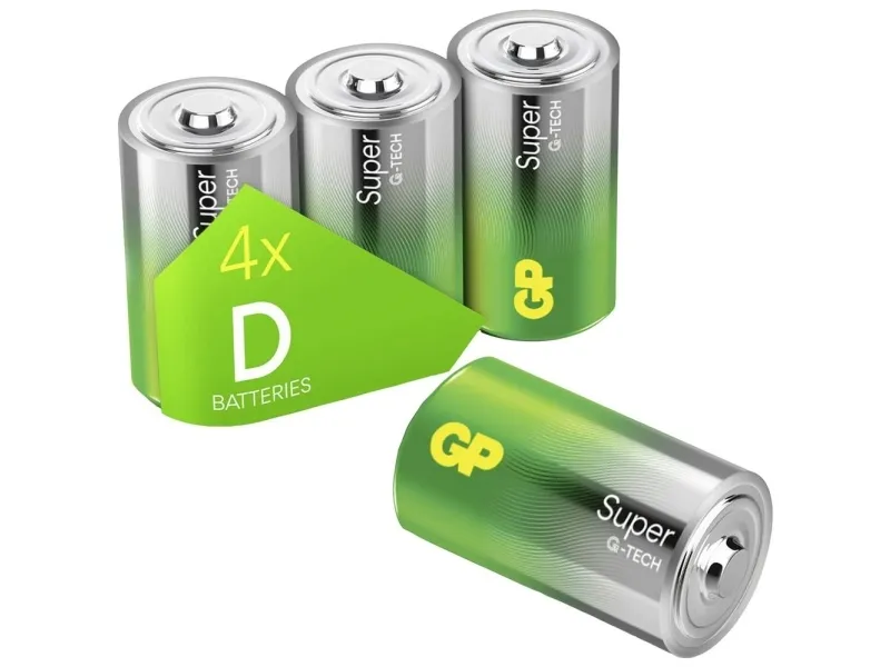 Alternativ bild 0 för D-batteri GP-batterier GPSUP13A313S4 Alkaline Manganese 1,5 V 4 st
