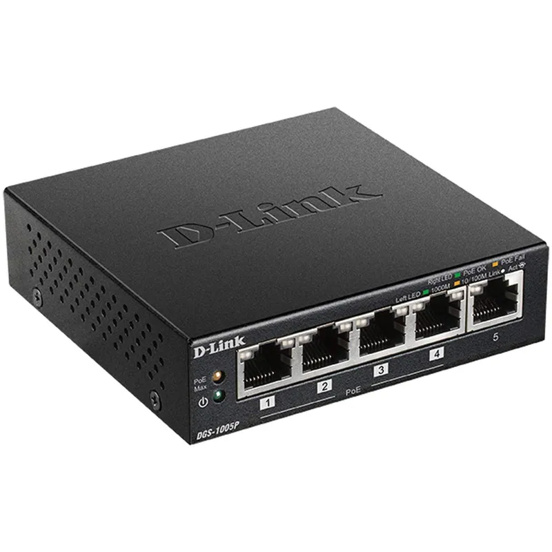Bild 1 för D-Link DGS 1005P - Switch - 5 x 10/100/1000 (4 PoE+) - stationär - PoE+ (60 W)