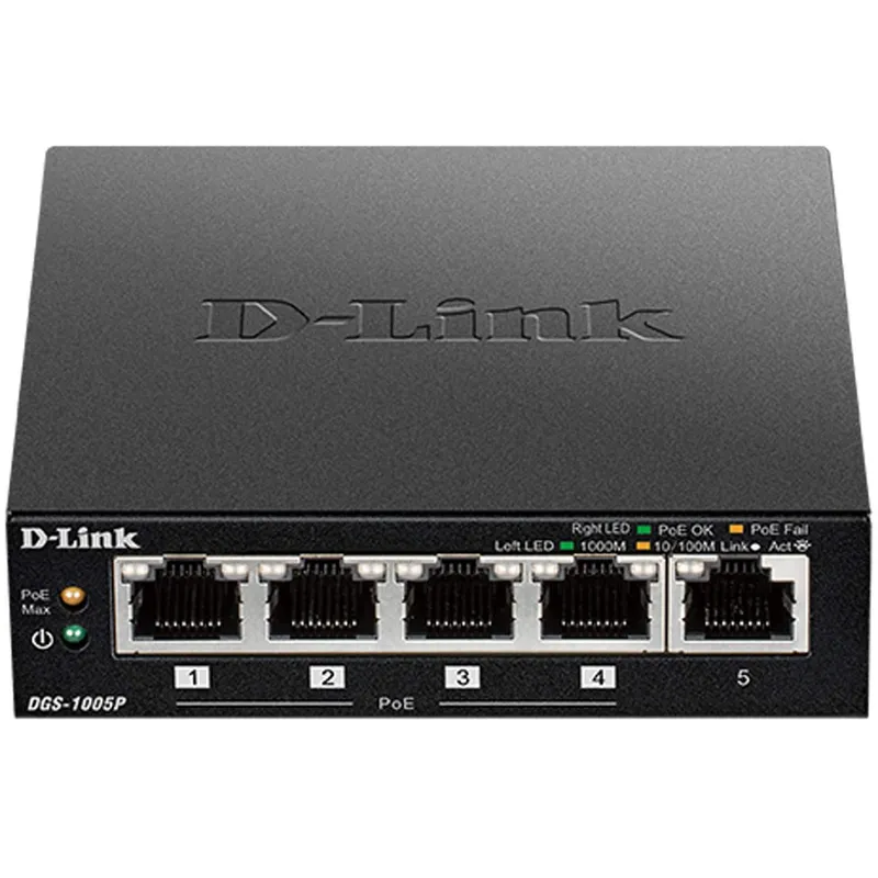 Bild 2 för D-Link DGS 1005P - Switch - 5 x 10/100/1000 (4 PoE+) - stationär - PoE+ (60 W)