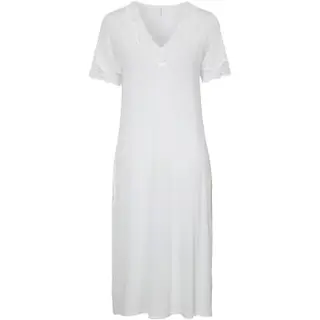 Produktfoto för Damella Bamboo Plain Lace Short Sleeve Nightdress Elfenben Bambu Medium Dam