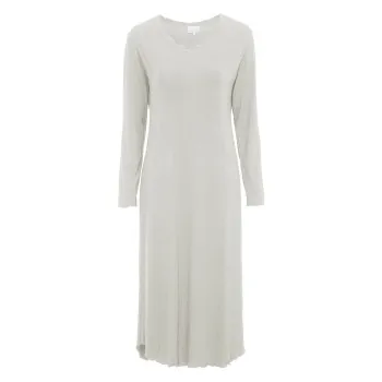 Alternativ bild 0 för Damella Bamboo Plain Long Sleeve Nightdress Grå Bambu Medium Dam