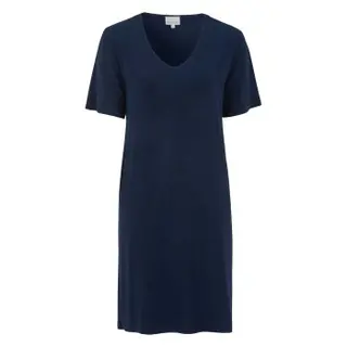 Produktfoto för Damella Bamboo Short Sleeve Nightdress Marin Bambu Small Dam
