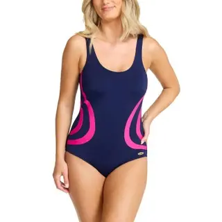 Produktfoto för Damella Gloria Basic Chlorine Resistant Swimsuit Blå/Rosa polyester 42 Dam