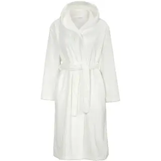 Produktfoto för Damella Jaquard Fleece Hoodie Robe Vit polyester X-Large Dam