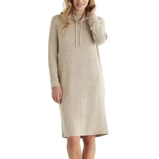 Produktfoto för Damella Knitted Long Sleeve Lounge Dress Beige Small Dam