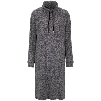 Alternativ bild 0 för Damella Knitted Long Sleeve Lounge Dress Leopard Large Dam