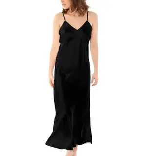Produktfoto för Damella Long Silk Nightdress Svart silke Medium Dam
