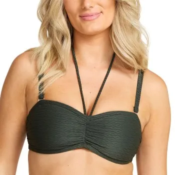 Alternativ bild 0 för Damella Olivia Textured Padded Bikini Bra Mörkgrön nylon 44 Dam