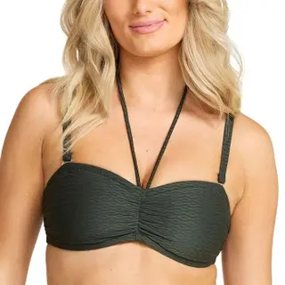 Produktfoto för Damella Olivia Textured Padded Bikini Bra Mörkgrön nylon 48 Dam
