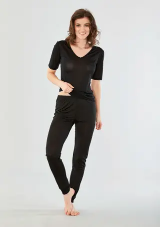 Produktfoto för Damella Silk Leggings Elfenben silke Medium Dam
