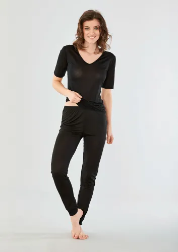 Bild 1 för Damella Silk Leggings Elfenben silke Medium Dam