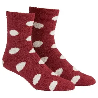 Produktfoto för Damella Strumpor Fluffy Socks Röd/Vit polyester Strl 35/38 Dam