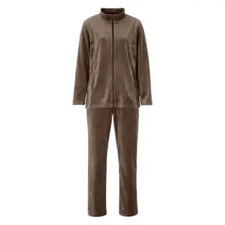 Produktfoto för Damella Velour Plain Suit Brun X-Large Dam