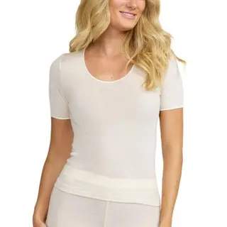 Produktfoto för Damella Wool And Silk T-Shirt Vanilj ull 42 Dam