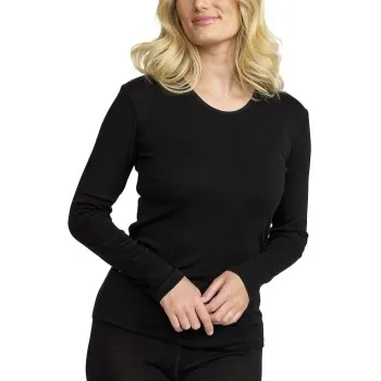 Alternativ bild 0 för Damella Wool Long Sleeve Top Svart merinoull Small Dam