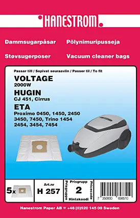 Produktfoto för Dammsugarpåsar, syntetfiber, 5st.