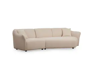 Produktfoto för Damor Svängd Soffa 3-sits - Beige