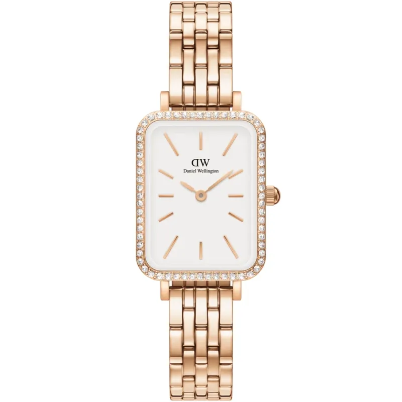 Bild 1 för Daniel Wellington DW Klocka Quadro Lumine Bezel 5-Link Melrose 20x26mm Rose Gold