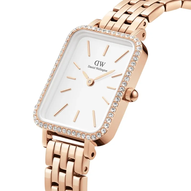 Bild 2 för Daniel Wellington DW Klocka Quadro Lumine Bezel 5-Link Melrose 20x26mm Rose Gold