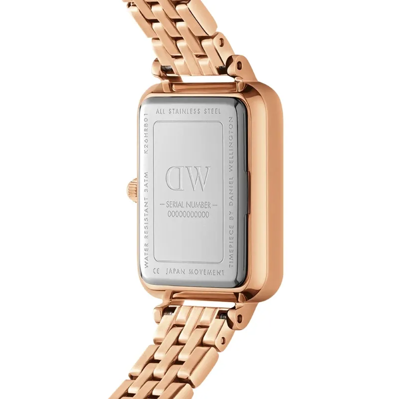 Bild 3 för Daniel Wellington DW Klocka Quadro Lumine Bezel 5-Link Melrose 20x26mm Rose Gold
