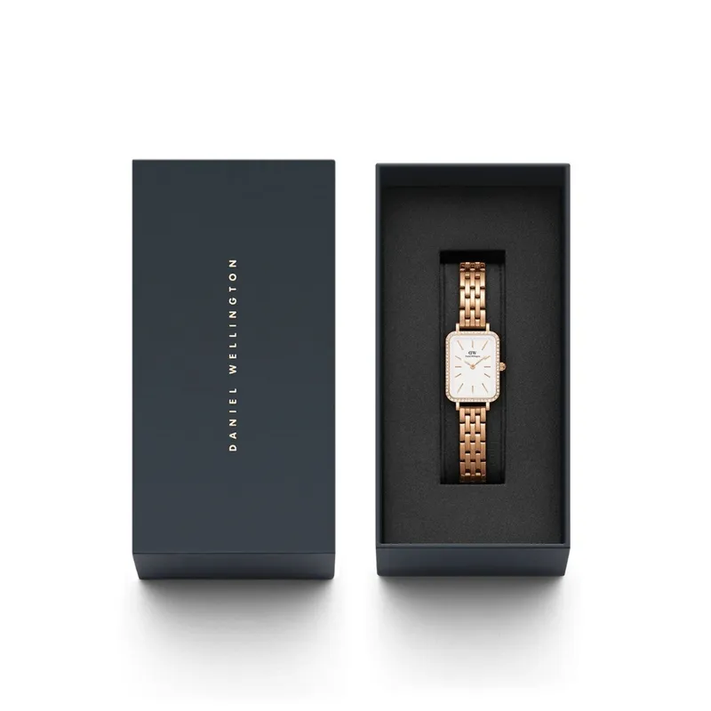 Bild 4 för Daniel Wellington DW Klocka Quadro Lumine Bezel 5-Link Melrose 20x26mm Rose Gold