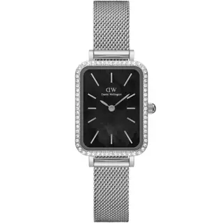 Produktfoto för Daniel Wellington DW Klocka Quadro Lumine Bezel Sterling Black MOP 20x26mm Silver