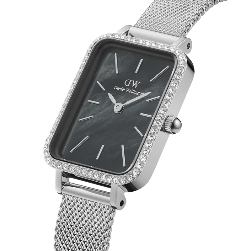 Bild 2 för Daniel Wellington DW Klocka Quadro Lumine Bezel Sterling Black MOP 20x26mm Silver