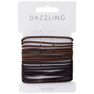 Produktfoto för Dazzling Hårsnoddar Bruna tunna 18-pack