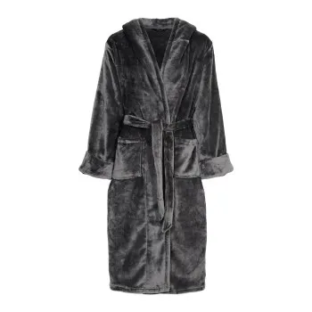 Alternativ bild 0 för Decoy Long Terry Robe With Hood Grå polyester Small Dam