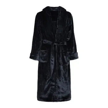 Alternativ bild 0 för Decoy Long Terry Robe With Hood Svart polyester Small Dam