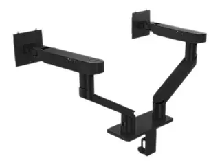Produktfoto för Dell Dual Monitor Arm - MDA20 - Monteringssats - justerbar arm - för 2 LCD-bildskärmar - svart - skärmstorlek: 19-27 - monteringsgränssnitt: 100 x 100 mm - disk-monteringsbar