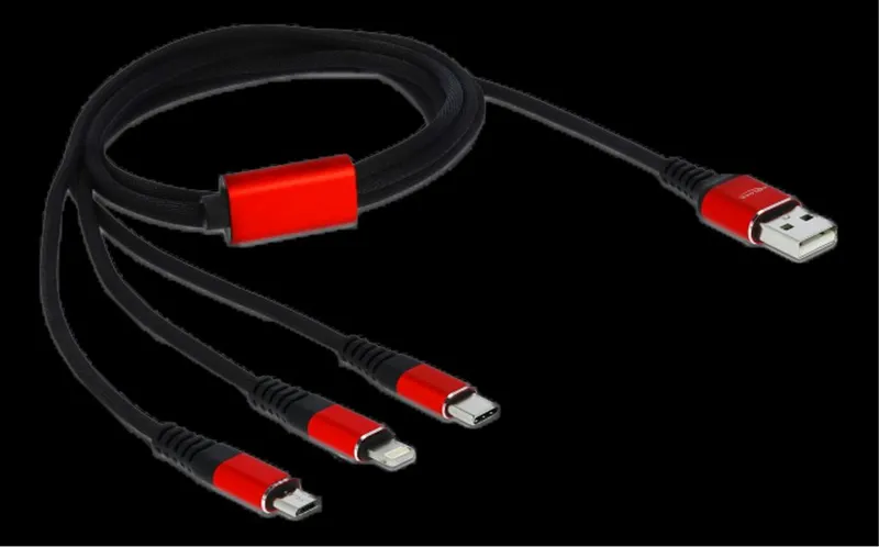Alternativ bild 0 för DeLOCK 3 in 1 Charge-Only Cable - Lightning / USB - 1 m