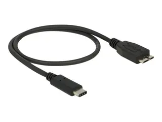Produktfoto för DeLOCK 83676 - USB-C Hane till USB 3.1 Micro-B Hane, 0,5m - Svart
