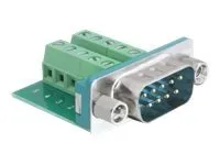 Alternativ bild 0 för Delock Adapter 10 Stifts Terminalblock Hane 9 Pin D-sub (db-9) Hane