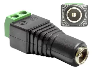 Produktfoto för Delock Adapter DC 2.1 x 5.5 mm female > Terminal Block - Strömadapter - 2 stifts terminalblock (hona) till likströmsuttag 2,1 mm (hona)