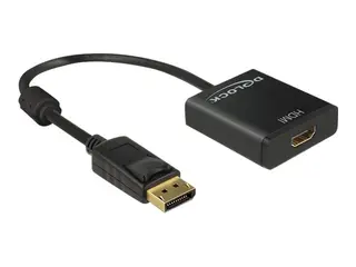 Produktfoto för Delock Adapter Displayport 1.2 male > HDMI female 4K Active - Videokonverterare - Parade PS171 - DisplayPort - HDMI - svart - detaljhandel