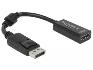 Produktfoto för Delock Adapter Displayport male > HDMI female - Videokort - DisplayPort hane till HDMI hona - 12.5 cm