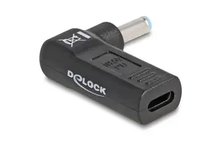 Produktfoto för Delock Adapter för laddningskabel laptop USB-C hona till HP 4.5 x 3 mm hane