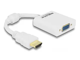 Produktfoto för Delock Adapter HDMI-A male > VGA female - Videokort - HDMI hane till HD-15 (VGA) hona - vit