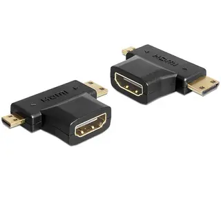 Produktfoto för Delock Adapter Hdmi Micro, Hdmi Mini Hane Hdmi Hona