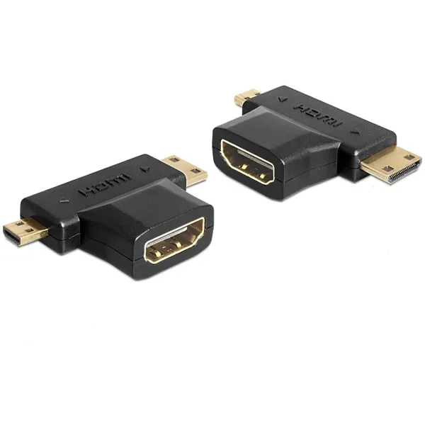 Alternativ bild 0 för Delock Adapter Hdmi Micro, Hdmi Mini Hane Hdmi Hona