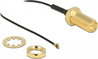 Produktfoto för Delock - Antennkabel - RP-SMA (R) till MHF4 (P) - 35 cm - koaxial - svart